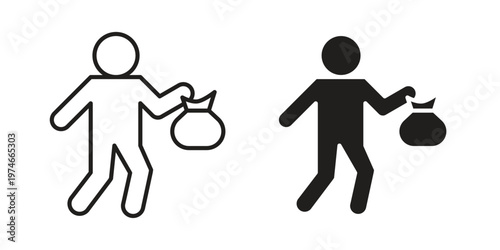 Robbery icon design vector. Flat and line vector Icon Design