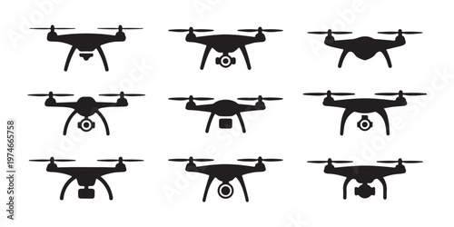 Circular arrangement of weapon silhouettes featuring rifles pistols and submachine guns vector illustration.