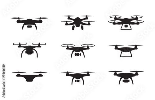 Set of handgun and revolver outline icons depicting classic firearms for shooting sports and security purposes.