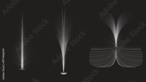 Soft feather closeup on black and white backgrounds with light and fluffy details