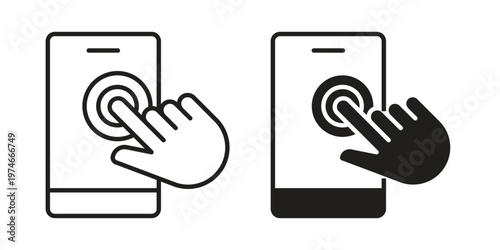 Self service icon design vector. Flat and line vector Icon Design