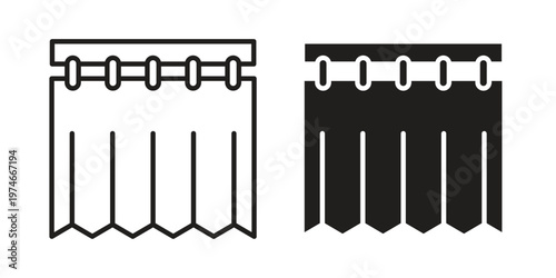 Shower curtain icon design vector. Flat and line vector Icon Design