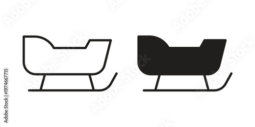 Sled icon design vector. Flat and line vector Icon Design