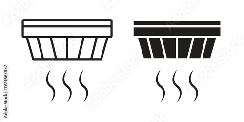 Smoke detector icon design vector. Flat and line vector Icon Design