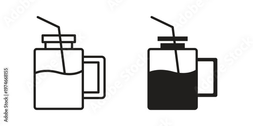 Smoothies icon design vector. Flat and line vector Icon Design