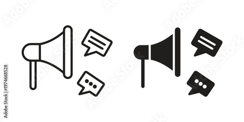 Social campaign icon design vector. Flat and line vector Icon Design