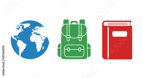 Globe backpack book travel education.
