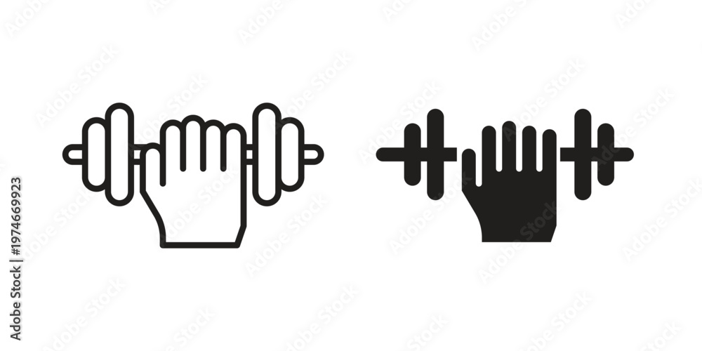 Obraz premium Strength training icon design vector. Flat and line vector Icon Design
