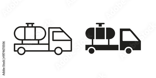 Tank truck icon design vector. Flat and line vector Icon Design