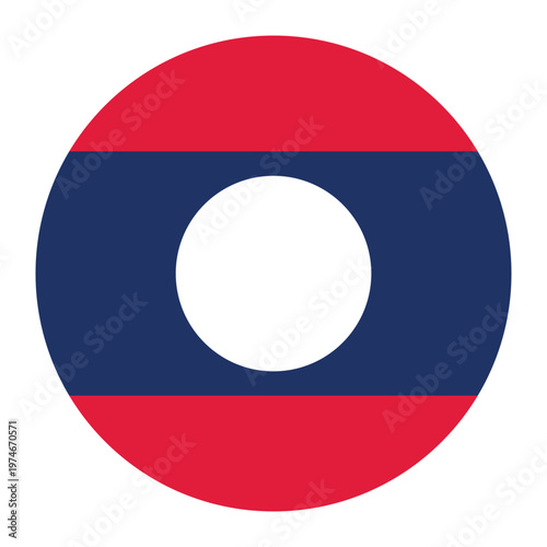 Round flag of Laos icon isolated on white background. Free Download Round flag of Laos icon isolated on white background. - GFXLoad