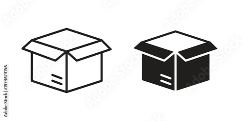 Unpacking icon design vector. Flat and line vector Icon Design