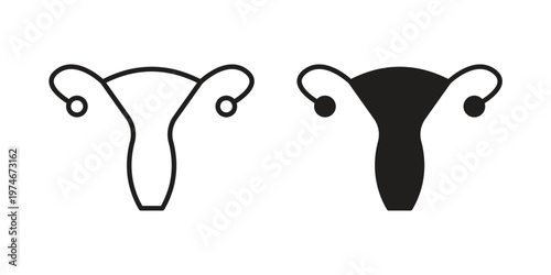 Uterus icon design vector. Flat and line vector Icon Design