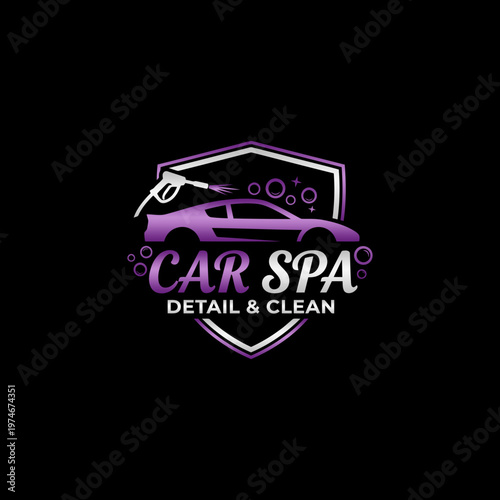 Photos Purple Car Spa Logo Design.