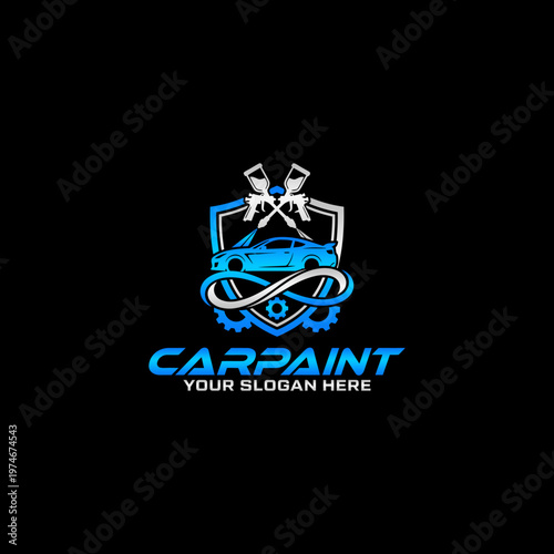 Car Paint Shop Logo Design Template.