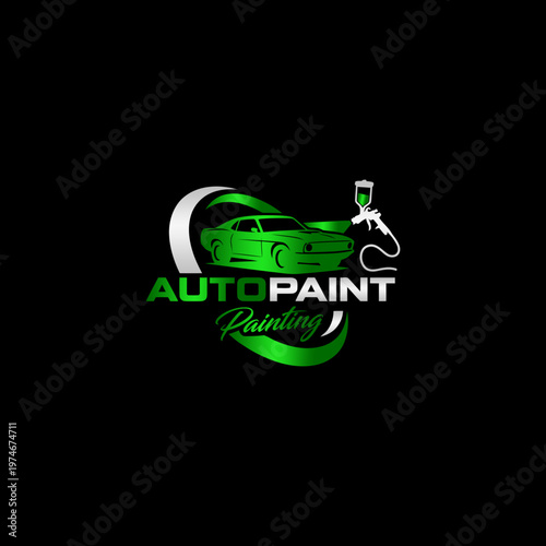 Auto Paint Spraying Service Logo Design.