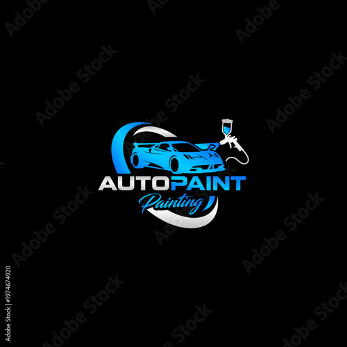Autopaint Spray Painting Car Service Logo.