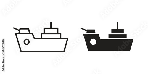 Warship icon design vector. Flat and line vector Icon Design