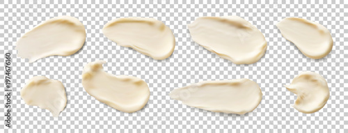 Beauty skin care creamy foundation stroke illustration.isolated on transparent background. skin gel stroke swatch, fluid facial milk drop, brush splash element. soft sunscreen care swirl set