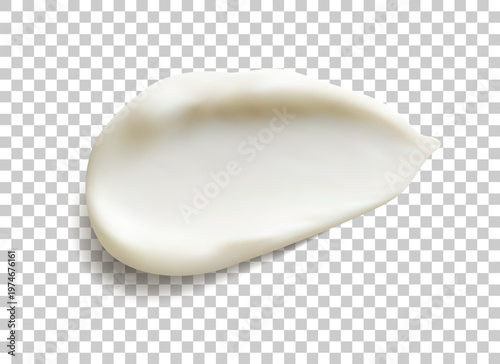 Cosmetic cream smear, toothpaste smudge realistic vector set illustration. White product sample, makeup concealer or clay, cosmetic face mask or serum texture swatch isolated on transparent background