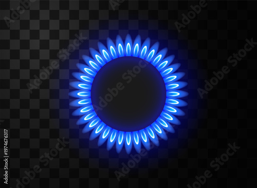 kitchen gas cooker with burning fire propane gas