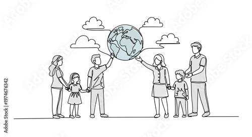 Diverse family holding the earth together.