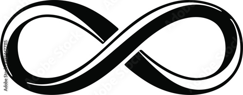Bold black infinity symbol — continuity and eternity icon
