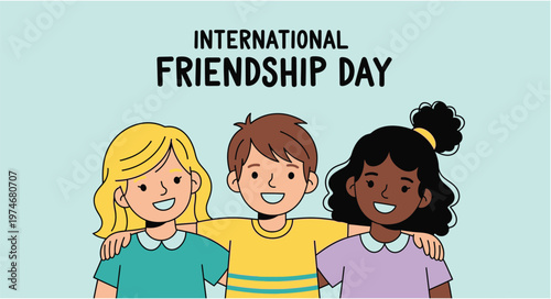 Celebrate friendship day vibrant vector illustration of diverse friends perfect for friendship day vector designs