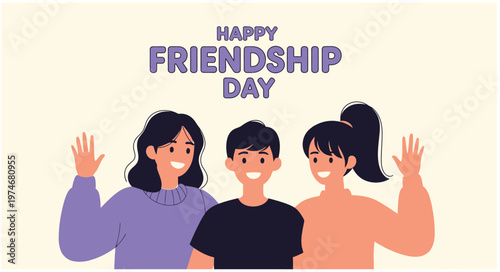 Happy friendship day vector diverse friends celebrating together perfect for cards social media