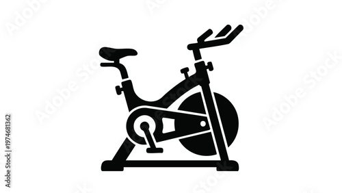 Professional Stationary Exercise Bike Icon - High-Quality Spin Bike Silhouette