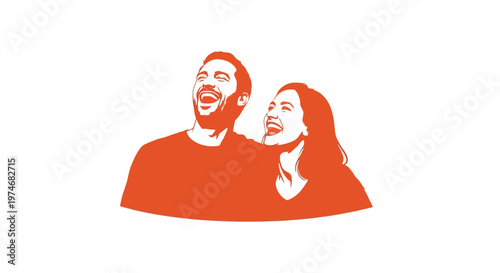 Man and woman laughing out loud together