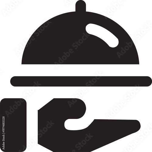 vector illustration of a restaurant cloche