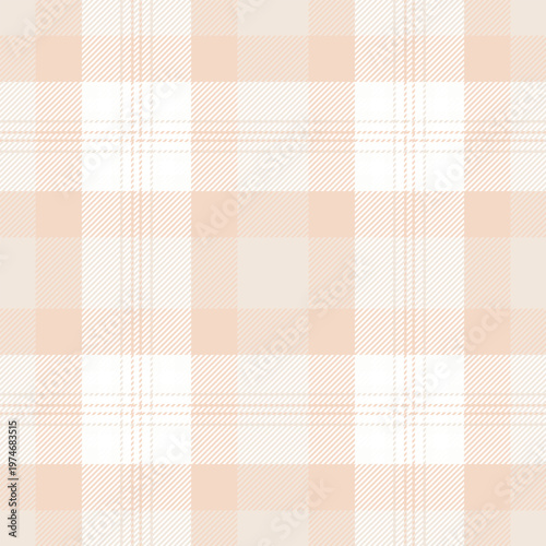 Cotton tartan background pattern, periodic textile texture vector. Heritage seamless fabric check plaid in white and light colors.