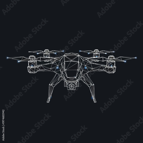 Drone Quadcopter Aircraft Technology Design.