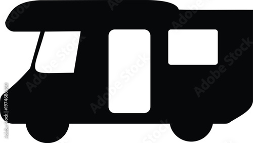 Camper Van RV Icon Vector Illustration