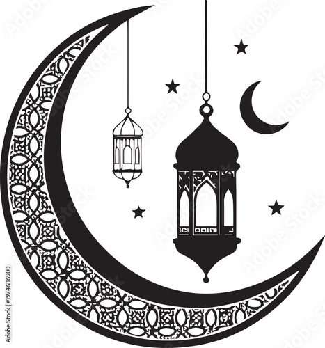 vector illustration of mosque in silhouette