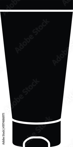 Black tube icon with white outline and cap on white background Keywords: tube, icon, symbol