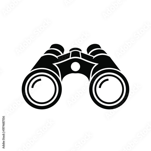Black and white binoculars silhouette monochrome
