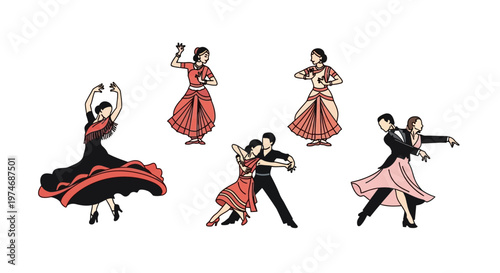People dancing in traditional dress.