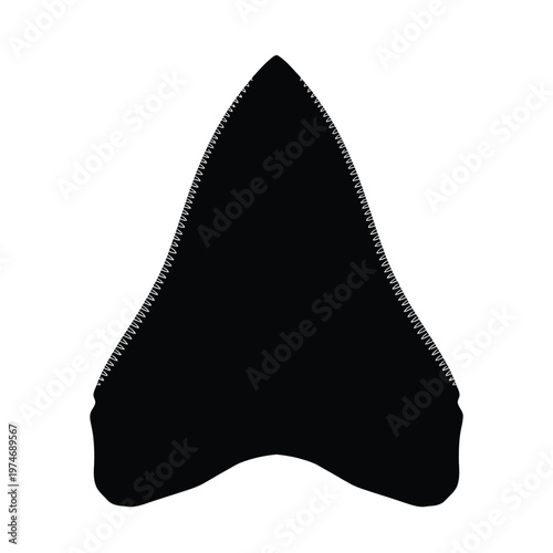 Black triangular shark tooth silhouette with serrated edge