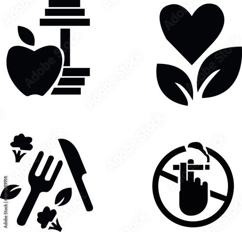 vector set of heart icons