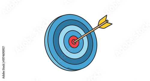 Bullseye Target with Yellow Arrow.