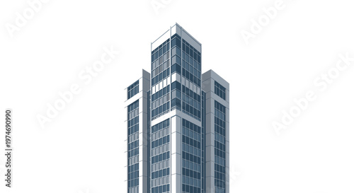 Modern High Rise Office Building Tower.