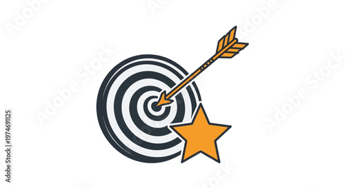 Bullseye Target with Arrow and Star.