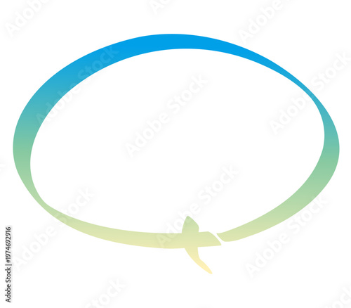 楕円のシンプルなグラデーションふきだし