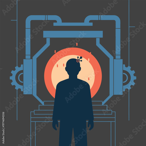 Silhouette of a person with ideas blooming above their head.