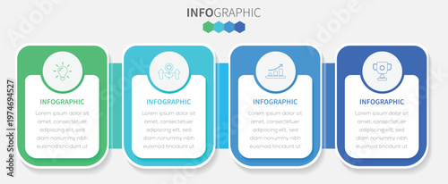 Modern vector from plan to reality  flat illustration. Infographic business data visualization turning Ideas into action timeline process template design with icons.