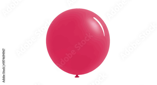 Bright pink party balloon isolated on white background