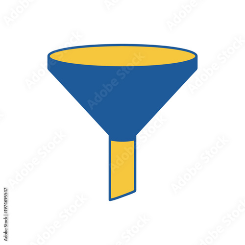 Simple Blue and Yellow Funnel Illustration.
