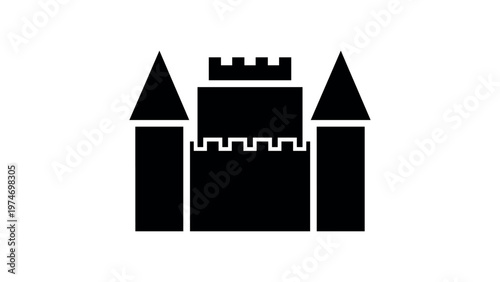 Castle building fortress medieval icon
