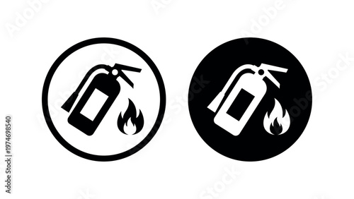 Fire extinguisher safety emergency icon